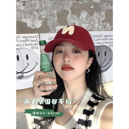 大頭圍顯臉小帽子女款2025新款休閑百搭軟頂棒球帽寬帽檐鴨舌帽男