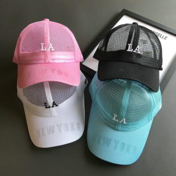 小眾透氣字母女夏季潮牌網帽子