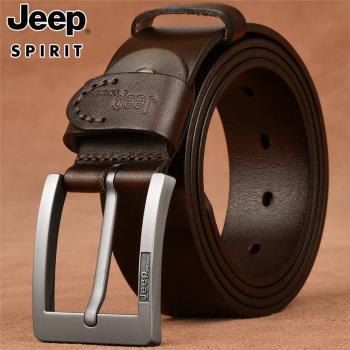 Jeep男針扣韓版中青年皮帶