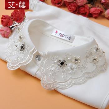 艾藤雪紡釘珠女式打底百搭假衣領