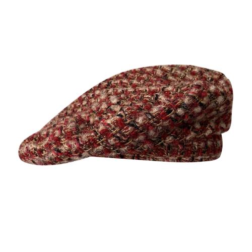 秋冬貝雷帽子女復古格紋蓓蕾帽時尚小香風韓版粗花呢百搭畫家帽