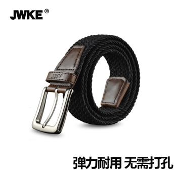 不勒腰編織男年輕人帆布休閑皮帶