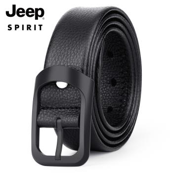 Jeep吉普官方男士針扣休閑皮帶