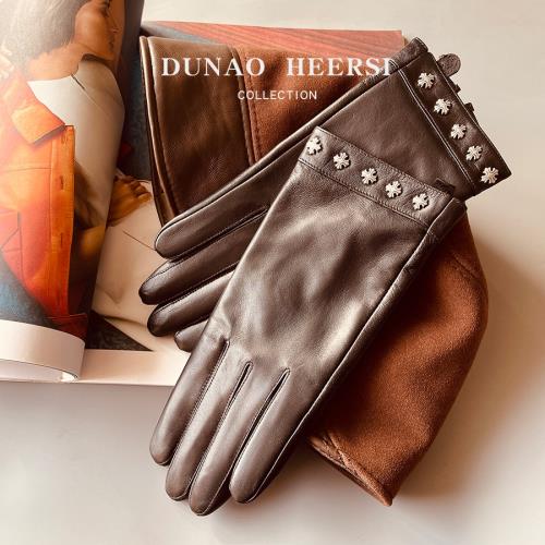 時尚克羅星手腕小山羊皮女真皮手套單皮薄款觸屏駕駛開車修手顯瘦