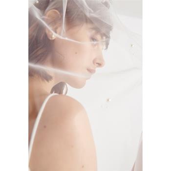 珍珠DREAMER新娘極簡單層長頭紗