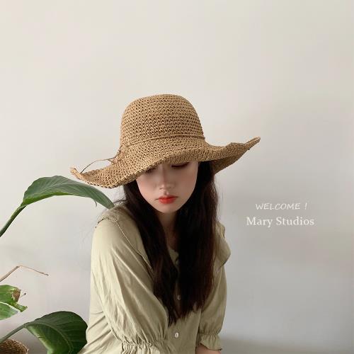 夏天沙灘草帽女夏季海邊度假大帽檐防紫外線防曬遮陽太陽帽子大沿