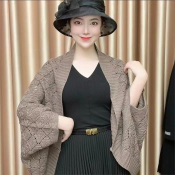女夏季旗袍洋氣開衫外套針織圍巾