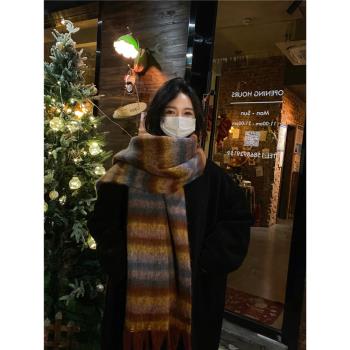 韓國復古女冬季保暖防寒加厚圍巾