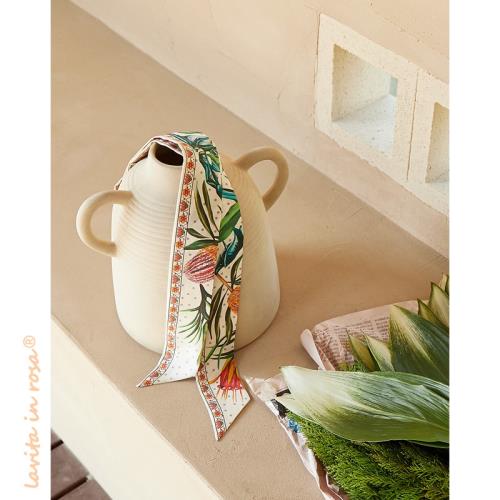 ROSA原創 波點班克斯 桑蠶絲真絲印花百搭 時尚春夏窄長絲巾