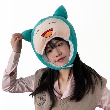 可愛男女卡比獸出遊包頭帽