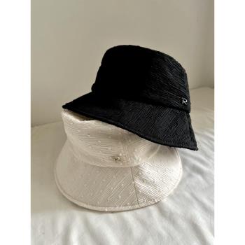 女士夏季洋氣輕便黑米色遮陽帽
