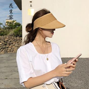 草帽沙灘女百搭夏季可折疊遮陽帽