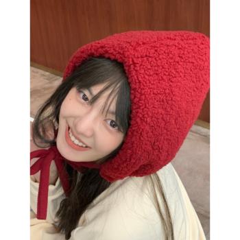 可愛女秋冬加厚保暖護耳帽毛絨