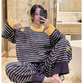 女半邊絨軟綿綿可愛笑臉胖mm睡衣