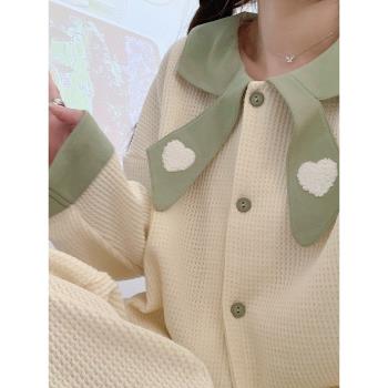 可外穿睡衣女春秋冬季長袖純棉2022年新款可愛學生夏天家居服套裝