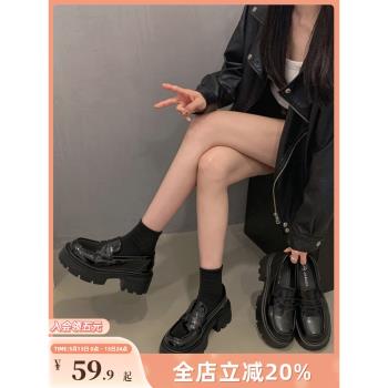 賈不假2023年秋季粗跟日系樂福鞋