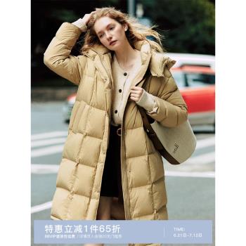 範思藍恩復古連帽中長款羽絨服