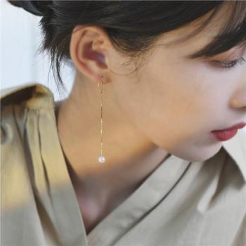 珍珠小眾設計長款耳飾女禮物黃金