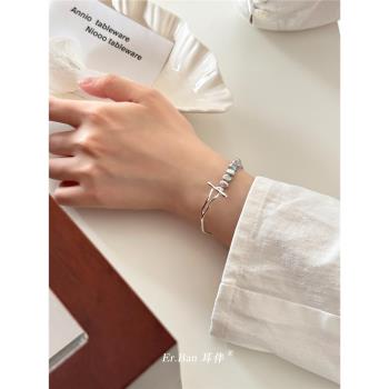 925純銀巴洛克淡水灰珍珠手鏈女小眾輕奢高級感手串手鐲閨蜜禮物
