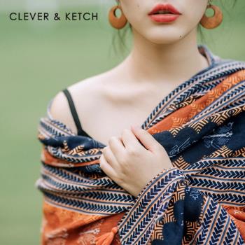 Clever&Ketch秋季新款旅游百搭披肩沙漠防曬文藝民族風拍照圍巾女