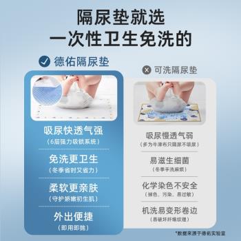 德佑嬰兒隔尿墊一次性防水透氣M碼192片寶寶護理墊大童尺寸床墊