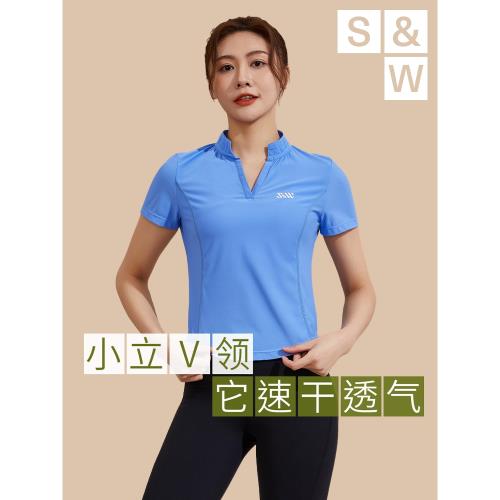 SW女士休閑運動短袖透氣速干跳繩跑步羽毛球網球運動t恤