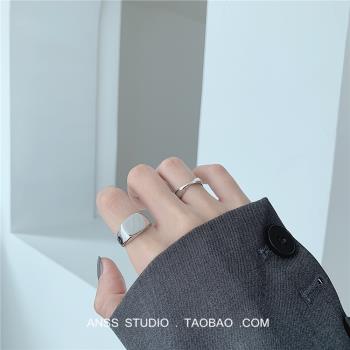 925純銀ins小眾女扭紋開口戒指