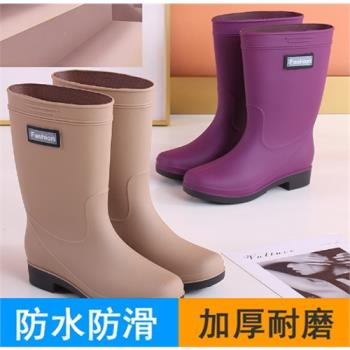中筒水鞋加絨保暖女式雨鞋半筒雨靴子學生韓版百搭水膠鞋工作鞋