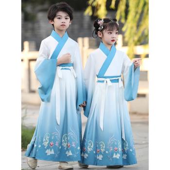 兒童古裝中國風詩歌朗誦冬季漢服