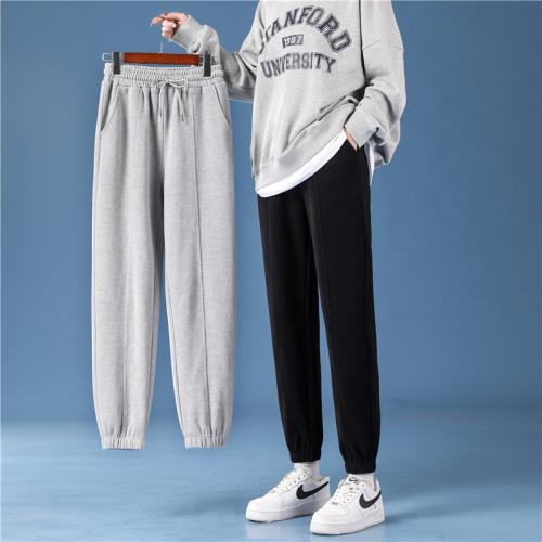 女童衛褲春秋外穿韓版洋氣休閑束腳褲子女大童薄款寬松大碼燈籠褲