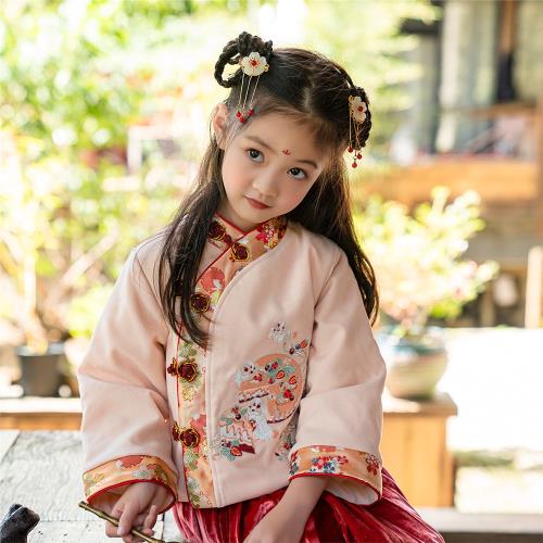 清倉 漢服女童冬季國風秋冬女寶加厚兒童紅色斗篷古風冬款拜年服
