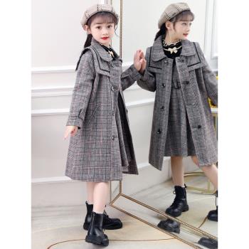 女童冬季套裝秋冬新款中大童韓版時髦洋氣兒童套裝女女孩外套童裝