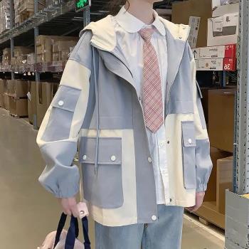 炸街春秋12歲工裝風衣加絨外套