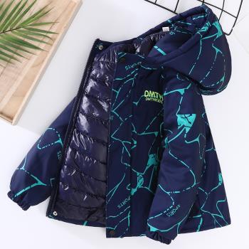 男童加厚沖鋒衣洋氣冬裝韓版棉服