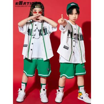 街舞兒童潮服男童hiphop嘻哈炸街潮牌演出服女童走秀爵士個性服裝