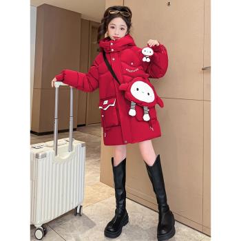 女童棉服冬裝2023新款冬季洋氣加厚外套兒童羽絨棉衣大童女裝棉襖