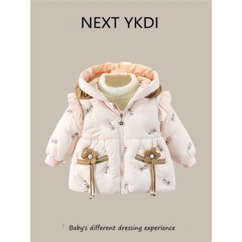英國NEXT冬季嬰兒羽絨棉服外套女寶寶棉襖拜年服漢服棉衣洋氣衣服