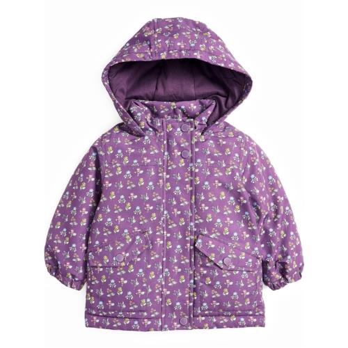 女童碎花帶帽子外套兒童秋冬裝寶寶加絨防風服夾克小童薄棉襖3歲8