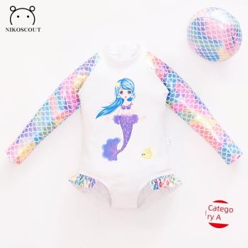 嬰兒泳衣女寶寶一歲三美人魚衣服小朋友人魚公主小女孩泡溫泉泳裝