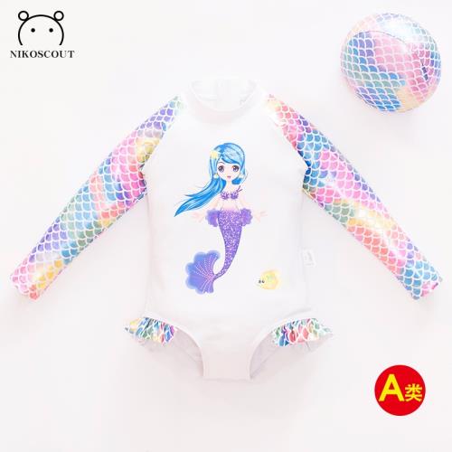 嬰兒泳衣女寶寶一歲三美人魚衣服小朋友人魚公主小女孩泡溫泉泳裝