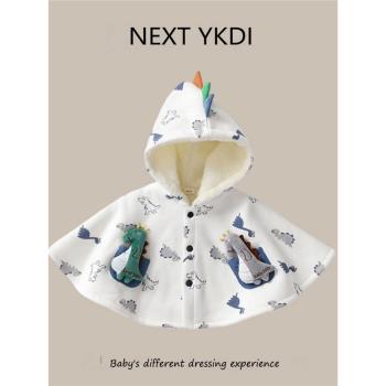 英國NEXT冬季新款嬰兒保暖鬥蓬男女寶寶聖誕外出加絨披肩拜年衣服