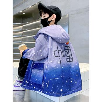 風衣男孩冬季加絨加厚外套