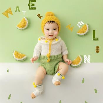 兒童攝影主題服裝百天嬰兒衣服拍照影樓三個月寶寶卡通造型套裝新