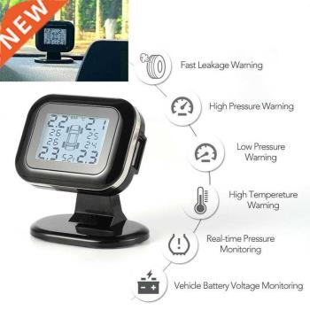 Wireless TPMS Car Tire Pressure Monitor System LCD Sn USB Q