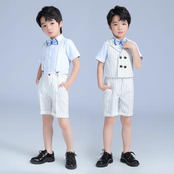 兒童三件套短袖英倫禮服小西裝