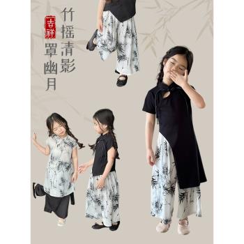 國風女童新中式夏裝洋氣旗袍上衣