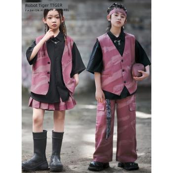 嘻哈潮牌街舞女童t臺走秀表演服