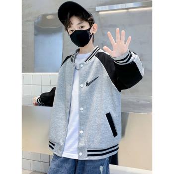 兒童裝男童春裝外套棒球服春秋款2025新款中大童男孩春季痞帥氣潮