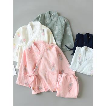 日系和服套裝水洗純棉夏季睡衣