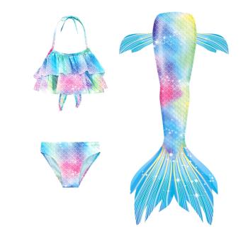 美人魚尾巴兒童公主時髦洋氣寶寶泳衣美人魚套裝潛水服分體泳衣服